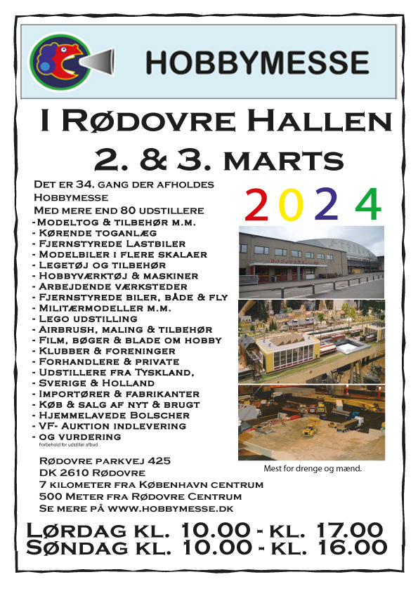 Så er der hobbymesse i rødovrehallen 2-3 marts 2024